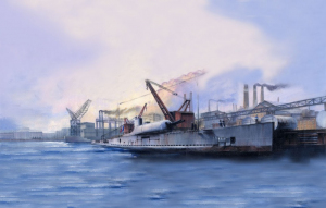 French Submarine Surcouf model Hobby Boss 83522 in 1-350