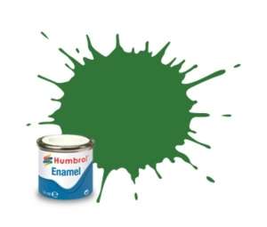 Mid Green Satin - enamel paint 14ml Humbrol 131