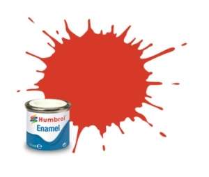 Signal Red Satin - enamel paint 14ml Humbrol 174