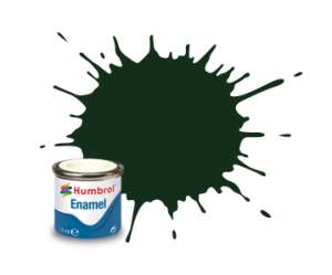 Dark Green Satin - enamel paint 14ml Humbrol 195