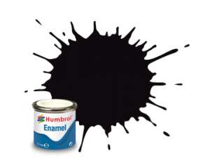 Black Metallic - enamel paint 14ml Humbrol 201