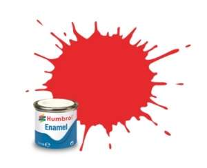Fluorescent Fire Orange Gloss - enamel paint 14ml Humbrol 209
