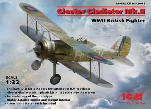 Gloster Gladiator Mk.II WWII British Fighter model ICM in 1-32