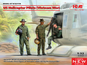 ICM 32114 US Helicopter Pilots ( Vietnam war) 1/32