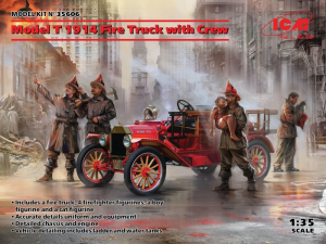ICM 35606 Samochód Ford Model T 1914 strażacki z figurkami 1-35