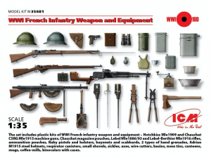 WWI French Infantry Weapon and Equipment ICM 35681 in 1-35