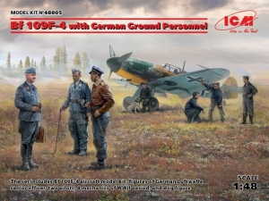 Bf 109F-4 with German Ground Personnel model ICM 48805