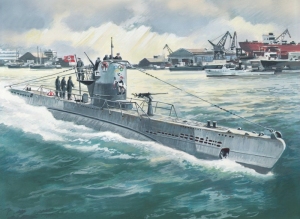 German Submarine U-Boat Type IIB 1943 model ICM S.010 in 1-144