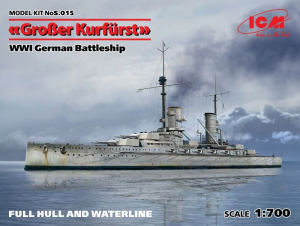 Grosser Kurfurst WWI German Battleship model ICM S.015 in 1-700
