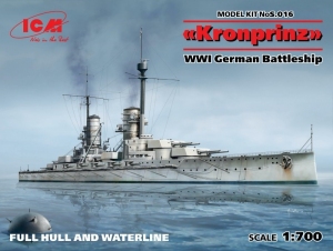 Kronprinz WWI German Battleship model ICM S.016 in 1-700