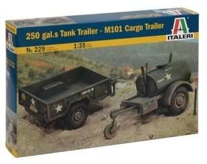 Italeri 229 250 Gal.s Tank trailer - M101 Cargo trailer