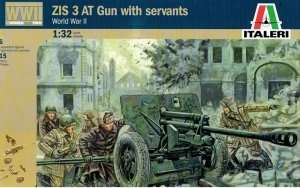 ZIS 3 AT Gun with servants in scale 1-32 Italeri 6880