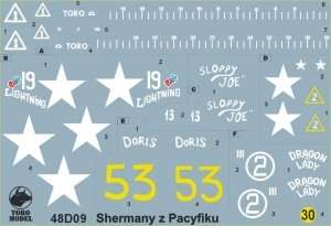 PTO Sherman tanks - 48D05 in scale 1-48