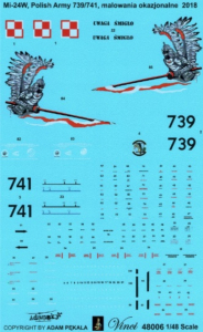 Kalkomania 1-48 Mi-24W Hind Husarz Vinci 48006