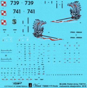 Kalkomania 1-72 Mi-24W Husarz Vinci 72005