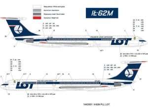 Kalkomania PLL LOT - IŁ-62M w skali 1/144