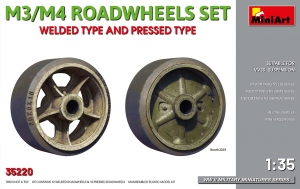 Model MiniArt 35220 M3/M4 Roadwheels set welded type and pressed type 