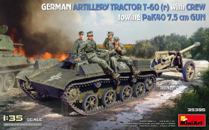 MiniArt 35395 T-60 (r) German Artillery Tractor with Crew towing PaK40 7,5 cm Gun scale 1/35 