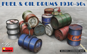 Fuel and Oil Drums 1930-50s model MiniArt 35613 in 1-35