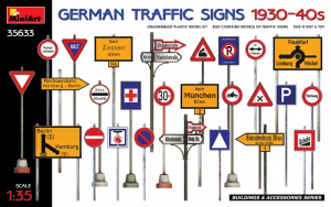 German Traffic Signs 1930-40s model MiniArt 35633 in 1-35