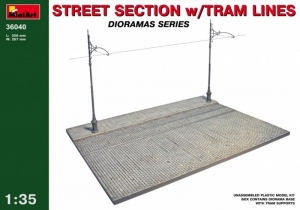 Street section with tram lines model MiniArt 36040 in 1-35