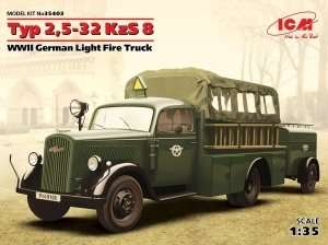 WWII German Light Fire Truck Typ 2,5-32 KzS 8 in scale 1-35 ICM 35403