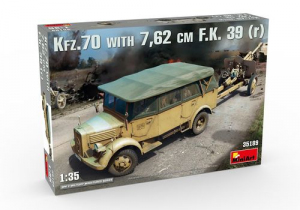 Model MiniArt 35189 L1500A Kfz.70 German truck with 7.62cm F.K.39 (r) GUN