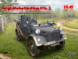 Model ICM 35583 le.gl.Einheitz-Pkw Kfz.2, WWII German Light Radio Communication Car