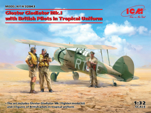 Model ICM 32043 Gloster Gladiator Mk.I with British Pilots in Tropical Uniform