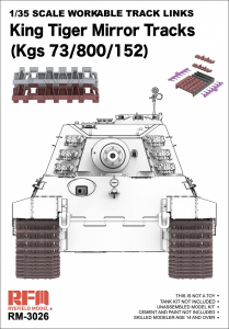 RFM 3026 King Tiger Mirror Tracks (Kgs 73/800/152) Workable Track Links 1/35