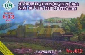 Armored Train - OB-3 No.1 of the 23RD Battalion in scale 1-72