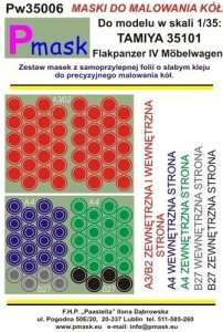 Masks - wheels - FlaK IV Tamiya 35101 1-35 Pmask Pw35006