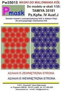 Masks - wheels - Pz.Kpfw.IV Ausf.J Tamiya 35181 1-35 Pmask Pw35015