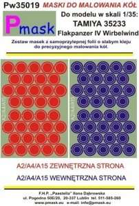 Masks - wheels - FlaK IV Wirbelwind Tamiya 35233 1-35 Pmask Pw35019