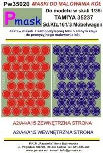 Masks - wheels - Sd.Kfz.161/3 Mobelwagen Tamiya 35237 1-35 Pmask Pw35020