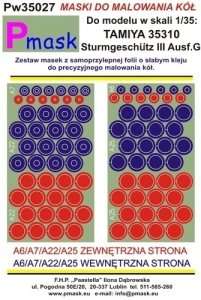 Masks - wheels - StuG III Ausf.G Tamiya 35310 1-35 Pmask Pw35027