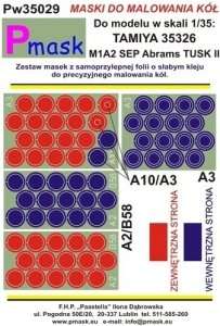 Masks - wheels - M1A2 SEP Abrams Tamiya 35326 1-35 Pmask Pw35029
