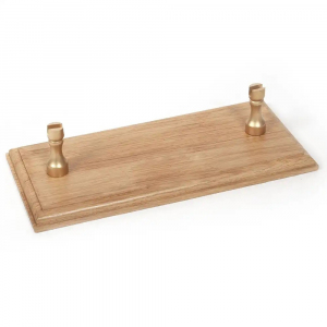 OcCre 19164 Solid Oak Base + 2 Brass Cast Iron Brackets 