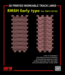 RFM 2057 3D Printed Workable Track Links RMSH Early Type For T-55/T-72/T-62 