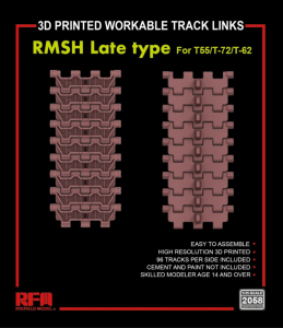 RFM 2058 3D Printed Workable Track Links RMSH Late Type For T-55/T-72/T-62