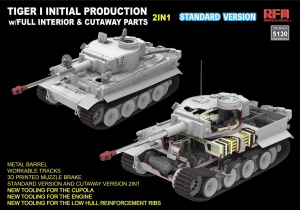 RFM 5130 Tiger I Initial Production w/Full Interior & Cutaway Parts 2in1 1/35 - Standard Version