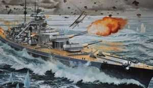 Battleship Bismarck in scale 1:350