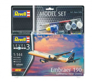 Model Set Embraer 190 Lufthansa Revell 63883 in 1-144