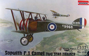 Sopwith F.1 Camel Two Seat Trainer model Roden 054 in 1-72