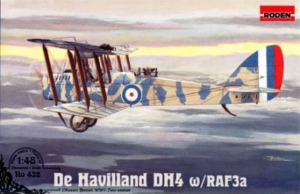 Roden 432 Samolot De Havilland DH4 z RAF3a model 1-48 