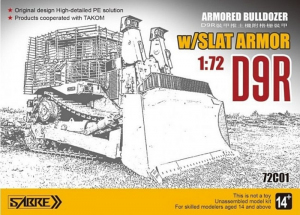 Armored Bulldozer D9R with Slat Armor model Sabre 72C01 in 1-72