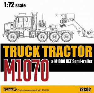 M1070 Truck Tractor and M1000 HET Semi-trailer model Sabre 72C02 in 1-72