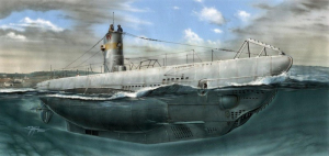 German submarine U-Boot Typ IIA model Special Hobby SN72002 in 1-72