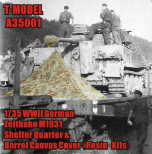 T-Model A35001 WWII German Zeltbahn M1931 Shelter Quarter & Barrel Canvas Cover 1/35