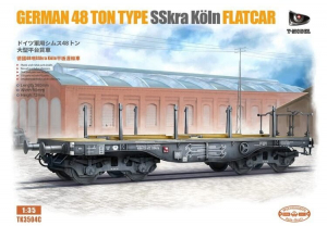 T-Model TK3504C German 48ton Type SSkra Koln Flatcar Schwerer Platformwagen 1/35